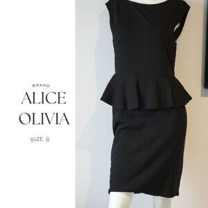 :Alice + Olivia Black Peplum Dress, Size Small